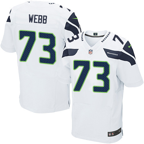 Men's Elite J'Marcus Webb Nike Jersey White Road - #73 NFL Seattle Seahawks